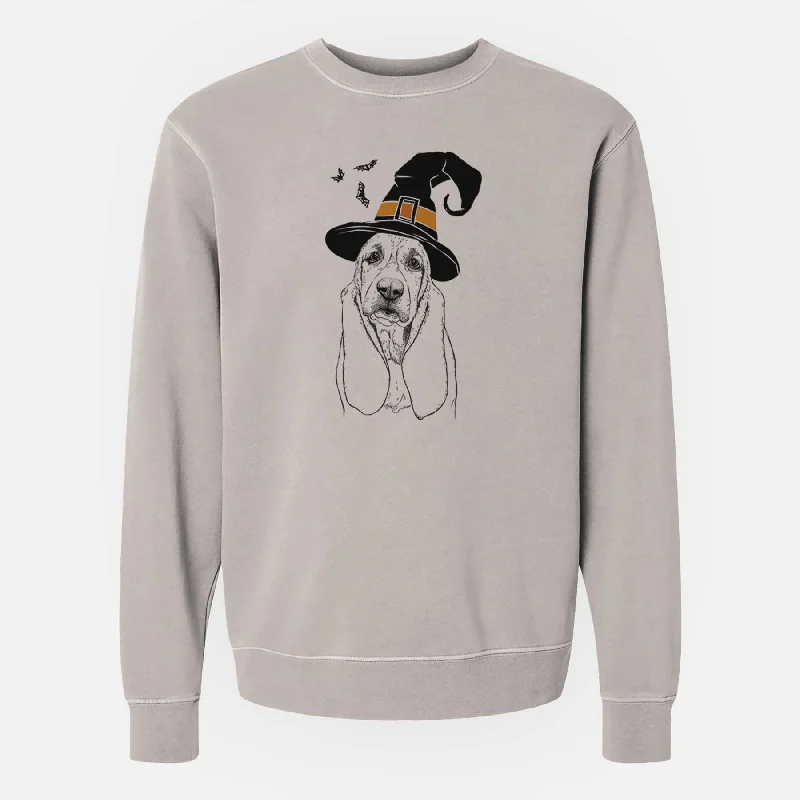 Witch Rolo the Basset Hound - Unisex Pigment Dyed Crew Sweatshirt Hoodie Jacket Zipper Layering Hoodie Jacket Zipper Layering Witch Rolo the Basset Hound - Unisex Pigment Dyed Crew Sweatshirt Hoodie Jacket Zipper Layering Hoodie Jacket Zipper Layering