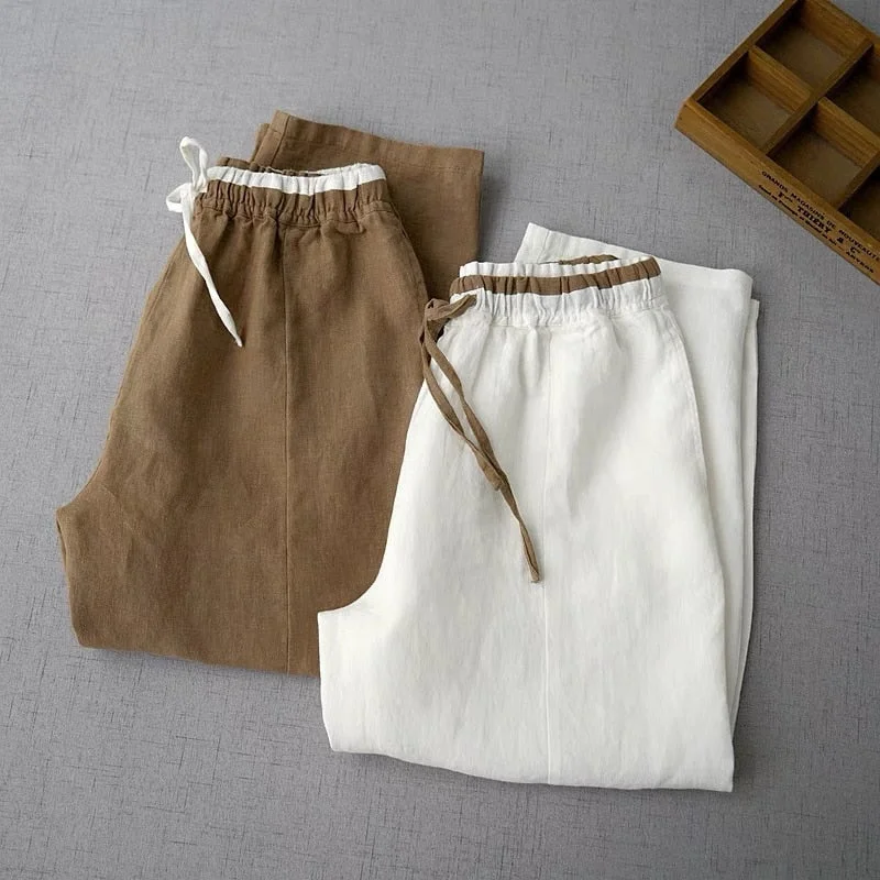 Wjczt Summer Loose Cotton Linen Pants Elastic Waist Thin All Match Harem Trousers Women Ankle-Length Pants Casual Soft U123 Trousers Top Rated Trousers Top Rated Wjczt Summer Loose Cotton Linen Pants Elastic Waist Thin All Match Harem Trousers Women Ankle-Length Pants Casual Soft U123 Trousers Top Rated Trousers Top Rated
