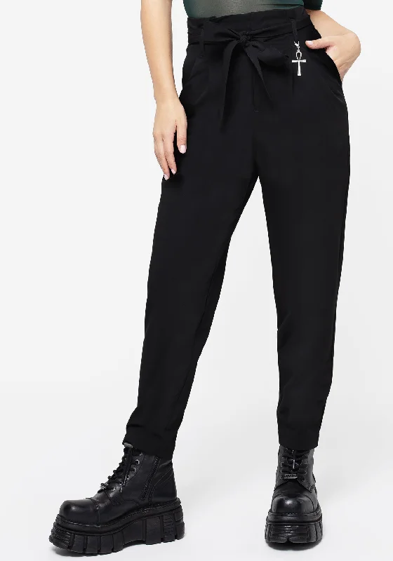 Dinza Tie Waist Tapered Trousers Trousers Floral Bohemian Trousers Floral Bohemian