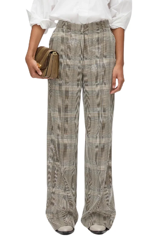 Sequin Plaid Wide Leg Trouser Trousers Versatile Stylish Trousers Versatile Stylish