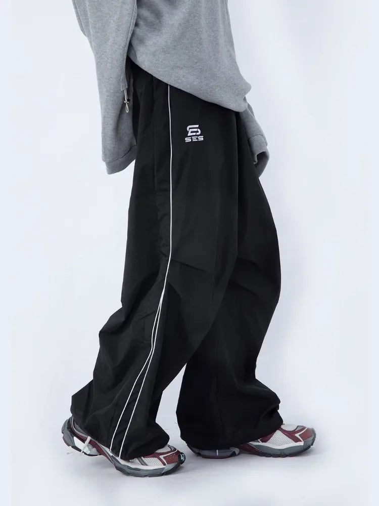 Wjczt Black Oversized Cargo Pants Women Baggy Y2k Streetwear Vintage Gorpcore Wide Joggers Techwear Parachute Sports Trousers Trousers Flared Retro Trousers Flared Retro
