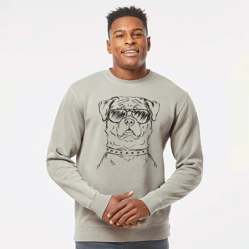 Aviator Rocky the Rottweiler - Unisex Pigment Dyed Crew Sweatshirt Hoodie with Typography Text Message Hoodie with Typography Text Message Aviator Rocky the Rottweiler - Unisex Pigment Dyed Crew Sweatshirt Hoodie with Typography Text Message Hoodie with Typography Text Message