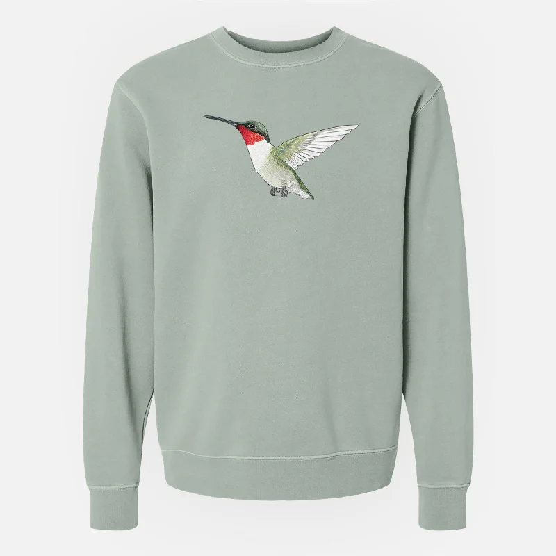 Vibrant Ruby-throated Hummingbird - Archilochus colubris - Unisex Pigment Dyed Crew Sweatshirt Hoodie with Mesh Breathable Sporty Hoodie with Mesh Breathable Sporty Vibrant Ruby-throated Hummingbird - Archilochus colubris - Unisex Pigment Dyed Crew Sweatshirt Hoodie with Mesh Breathable Sporty Hoodie with Mesh Breathable Sporty