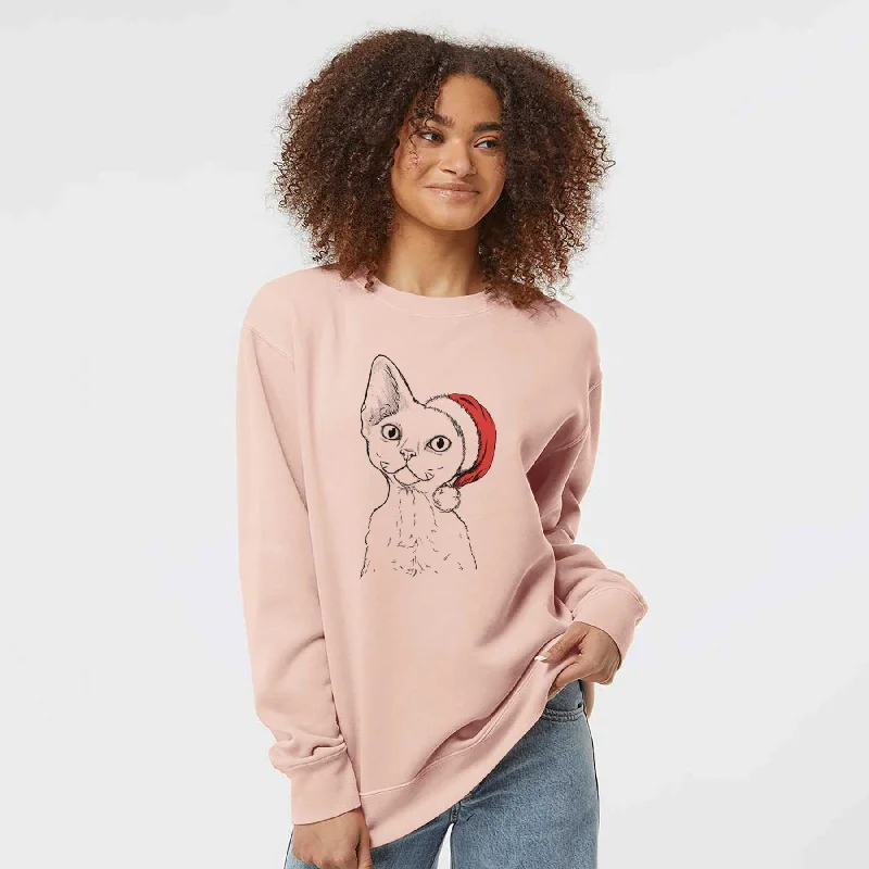 Santa Ripley the Devon Rex Cat - Unisex Pigment Dyed Crew Sweatshirt Hoodie with Crew Neck Simple Timeless Hoodie with Crew Neck Simple Timeless Santa Ripley the Devon Rex Cat - Unisex Pigment Dyed Crew Sweatshirt Hoodie with Crew Neck Simple Timeless Hoodie with Crew Neck Simple Timeless
