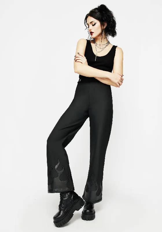 Ignite Faux Leather Tailored Trousers Trousers High Rise Slim Fit Trousers High Rise Slim Fit