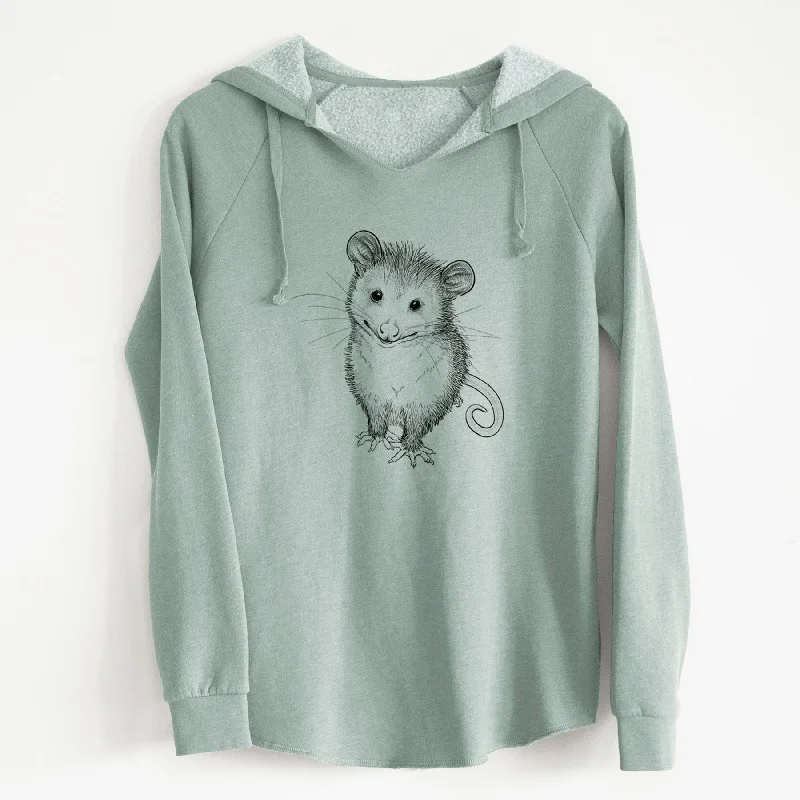 Cute Opossum - Cali Wave Hooded Sweatshirt Hoodie with Magnetic Closure Innovative Modern Hoodie with Magnetic Closure Innovative Modern