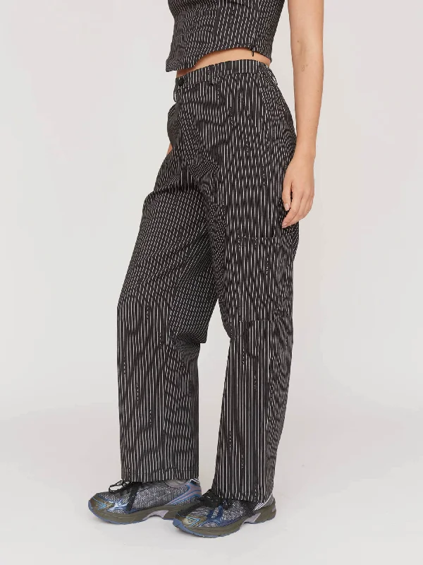 Lazy Pinstripe Trousers Trousers Formal Black Trousers Formal Black