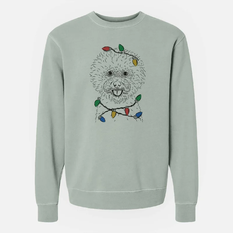 Christmas Lights Ross the Bichon Frise - Unisex Pigment Dyed Crew Sweatshirt Hoodie with Strings Custom Fit Adjustable Hoodie with Strings Custom Fit Adjustable Christmas Lights Ross the Bichon Frise - Unisex Pigment Dyed Crew Sweatshirt Hoodie with Strings Custom Fit Adjustable Hoodie with Strings Custom Fit Adjustable