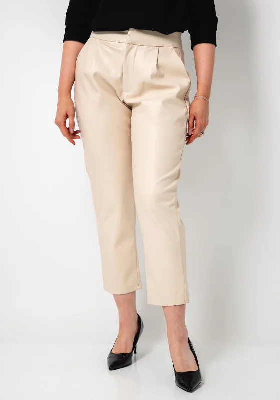 Tiffosi Marcy Faux Leather Trousers, Cream Trousers sophisticated sleek Trousers sophisticated sleek Tiffosi Marcy Faux Leather Trousers, Cream Trousers sophisticated sleek Trousers sophisticated sleek