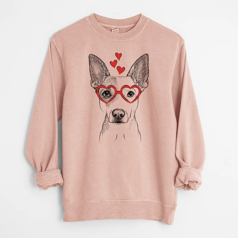 Valentine Roo the Mixed Breed - Unisex Pigment Dyed Crew Sweatshirt Hoodie with Velcro Closure Adjustable Secure Hoodie with Velcro Closure Adjustable Secure Valentine Roo the Mixed Breed - Unisex Pigment Dyed Crew Sweatshirt Hoodie with Velcro Closure Adjustable Secure Hoodie with Velcro Closure Adjustable Secure