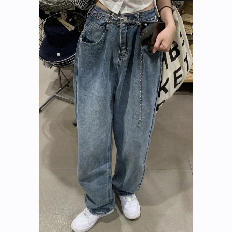 Wjczt Autumn High Waist Women Wide Leg Pant Jeans Female Retro Loose Denim Pants Woman Long Trousers Mujer Pantlaton Trousers Hiking Durable Trousers Hiking Durable Wjczt Autumn High Waist Women Wide Leg Pant Jeans Female Retro Loose Denim Pants Woman Long Trousers Mujer Pantlaton Trousers Hiking Durable Trousers Hiking Durable
