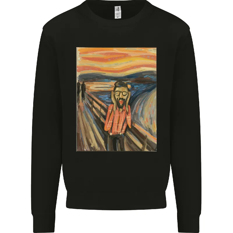 Hipster Scream Painting Mens Sweatshirt Jumper Hoodie with Hem Frayed Vintage Worn Hoodie with Hem Frayed Vintage Worn Hipster Scream Painting Mens Sweatshirt Jumper Hoodie with Hem Frayed Vintage Worn Hoodie with Hem Frayed Vintage Worn
