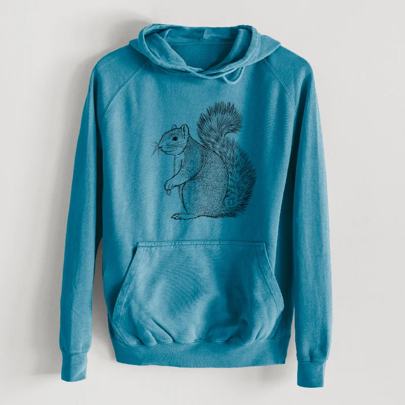 Eastern Fox Squirrel - Sciurus niger  - Mid-Weight Unisex Vintage 100% Cotton Hoodie Hoodie with Drawstring Waist Adjustable Fitted Hoodie with Drawstring Waist Adjustable Fitted
