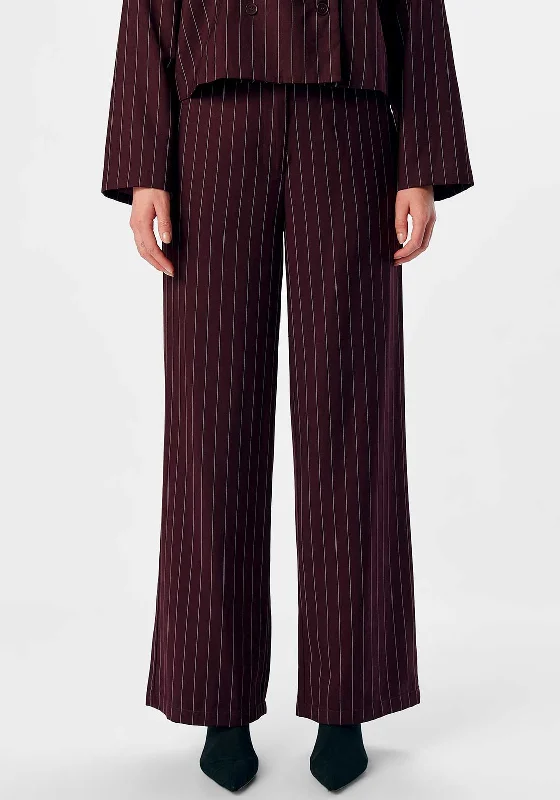 Object Shay Pinstripe Wide Leg Trousers, Wine Trousers practical easy-care Trousers practical easy-care Object Shay Pinstripe Wide Leg Trousers, Wine Trousers practical easy-care Trousers practical easy-care