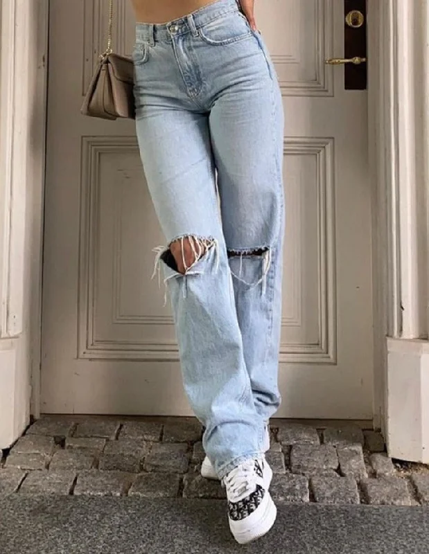 Wjczt Womens Loose Fit Jeans Ripped Wide Leg For Women High Waist Blue Wash Casual Cotton Denim Trousers Summer Baggy Jean Pants Trousers Wedding White Trousers Wedding White Wjczt Womens Loose Fit Jeans Ripped Wide Leg For Women High Waist Blue Wash Casual Cotton Denim Trousers Summer Baggy Jean Pants Trousers Wedding White Trousers Wedding White