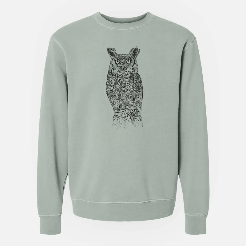 Bubo virginianus - Great Horned Owl - Unisex Pigment Dyed Crew Sweatshirt Hoodie with Hem Applique Textured Unique Hoodie with Hem Applique Textured Unique Bubo virginianus - Great Horned Owl - Unisex Pigment Dyed Crew Sweatshirt Hoodie with Hem Applique Textured Unique Hoodie with Hem Applique Textured Unique
