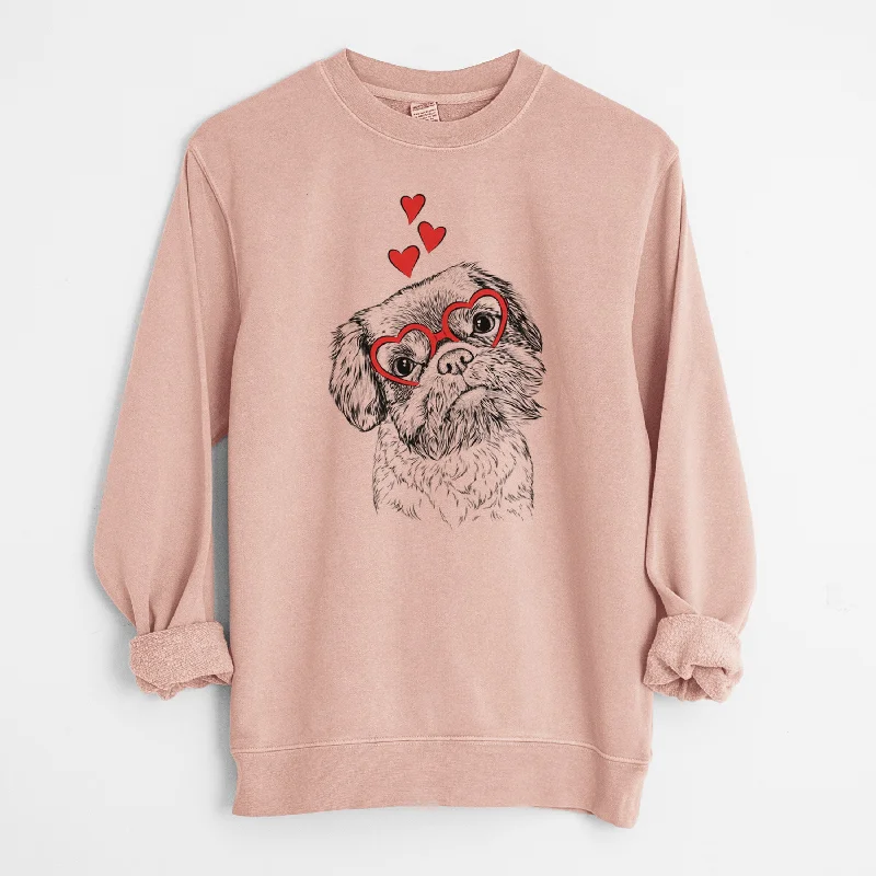 Valentine Rufus the Shiffon - Unisex Pigment Dyed Crew Sweatshirt Hoodie with Elastic Cuffs Stretchable Comfortable Hoodie with Elastic Cuffs Stretchable Comfortable