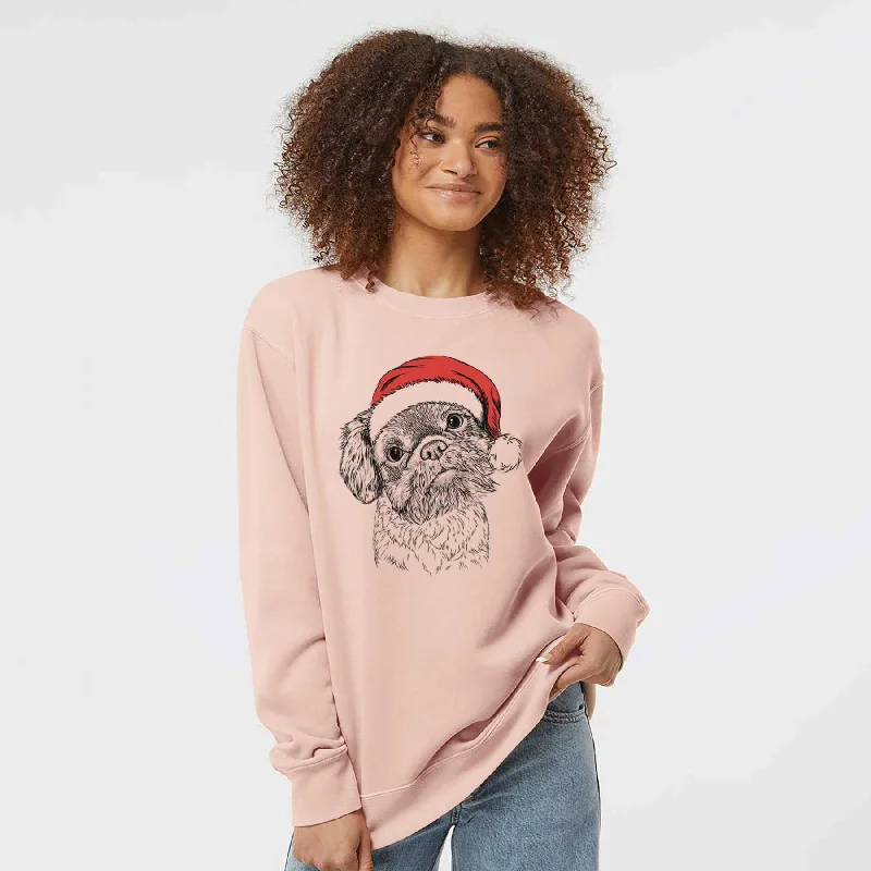 Santa Rufus the Shiffon - Unisex Pigment Dyed Crew Sweatshirt Hoodie with Hidden Zipper Minimalist Clean Hoodie with Hidden Zipper Minimalist Clean