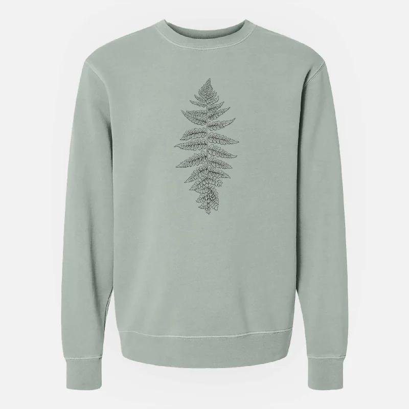 Athyrium filix femina - Lady Fern - Unisex Pigment Dyed Crew Sweatshirt Hoodie with Strings Custom Fit Adjustable Hoodie with Strings Custom Fit Adjustable