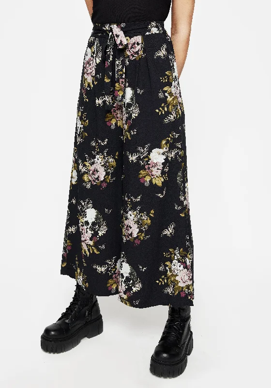 Revival Floral Wide Leg Culotte Trousers Trousers Culottes Wide Leg Trousers Culottes Wide Leg