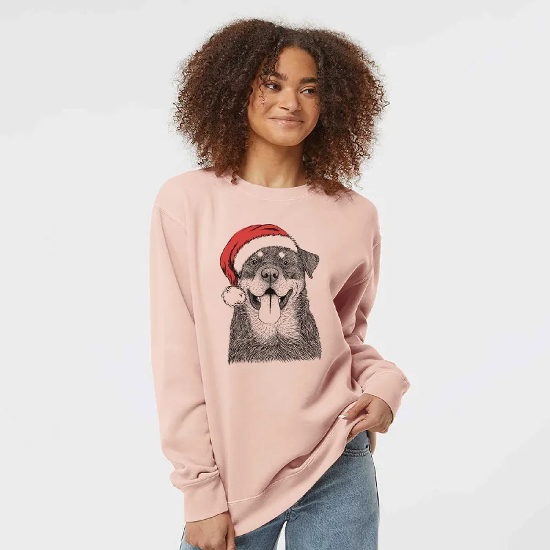 Santa Romeo the Rottweiler - Unisex Pigment Dyed Crew Sweatshirt Cotton Hoodie Fleece Lining Warmth Cotton Hoodie Fleece Lining Warmth Santa Romeo the Rottweiler - Unisex Pigment Dyed Crew Sweatshirt Cotton Hoodie Fleece Lining Warmth Cotton Hoodie Fleece Lining Warmth