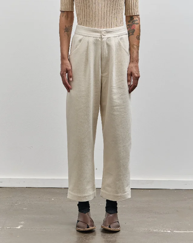 7115 Signature Curve Leg Trouser, Off-White Heavy Canvas Trousers Palazzo Wide Leg Trousers Palazzo Wide Leg