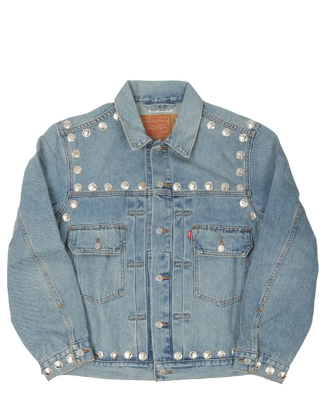 Levi's Type 2 Our Legacy Metal Embellished Jacket Cotton Fabric Linen Fabric Terry Fabric Cotton Fabric Linen Fabric Terry Fabric