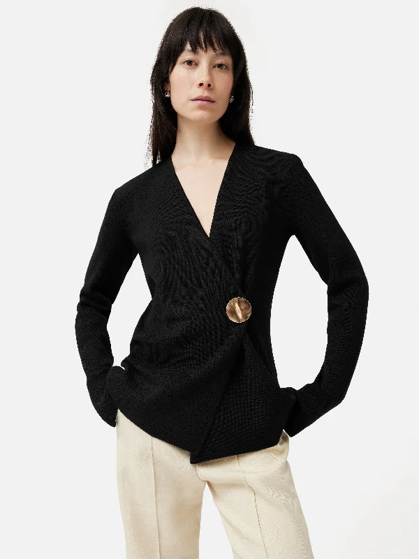 Milano Gold Disc Jacket | Black Notch Collar Peter Pan Collar Cowl Neck Notch Collar Peter Pan Collar Cowl Neck Milano Gold Disc Jacket | Black Notch Collar Peter Pan Collar Cowl Neck Notch Collar Peter Pan Collar Cowl Neck