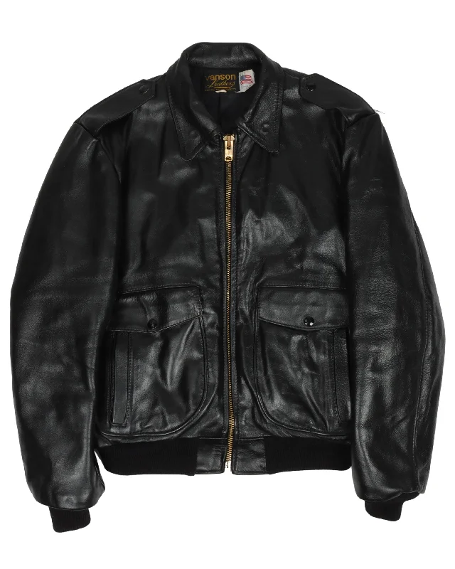 Vanson Leather Bomber Jacket Tailored Jacket Straight Jacket A-Line Jacket Tailored Jacket Straight Jacket A-Line Jacket