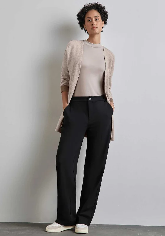 Street One Open Front Cardigan, Beige Toggled Drawstring Belted Toggled Drawstring Belted