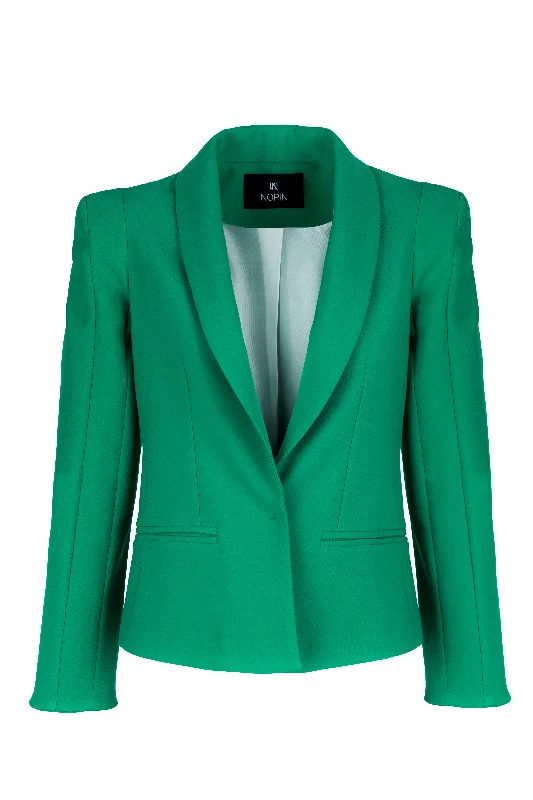 Green Blazer with Shoulder Pads Women's Fashion Blazer