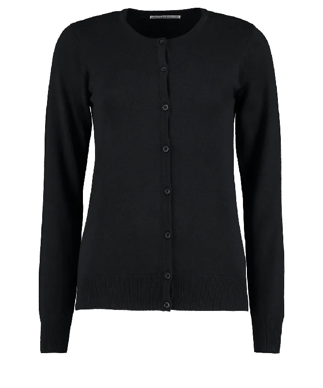 Black - Women's Arundel crew neck cardigan long sleeve (classic fit) Welt Pockets Slit Pockets Flap Pockets Welt Pockets Slit Pockets Flap Pockets