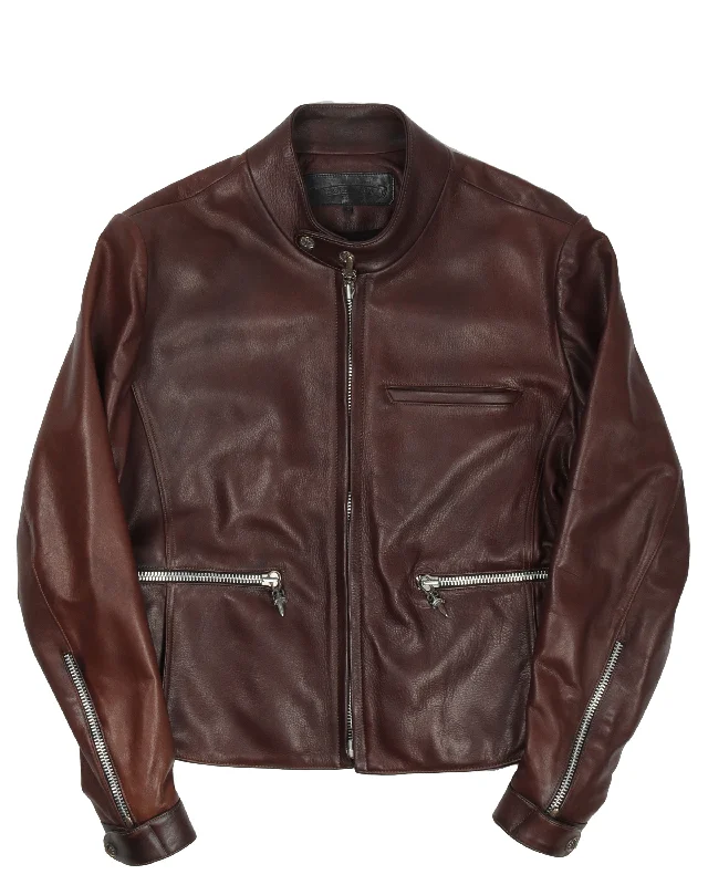 1 of 1 Brown Leather Motorcycle Riding Jacket Denim Jacket Leather Jacket Suede Jacket Denim Jacket Leather Jacket Suede Jacket
