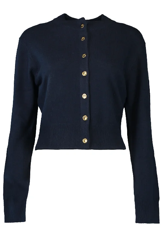 THE AUBREY CARDIGAN - NAVY Chenille Brocade Lace Chenille Brocade Lace
