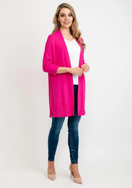 Seventy1 One Size Long Fine Cardigan, Pink Iron Safe Non-Iron Wrinkle Free Iron Safe Non-Iron Wrinkle Free