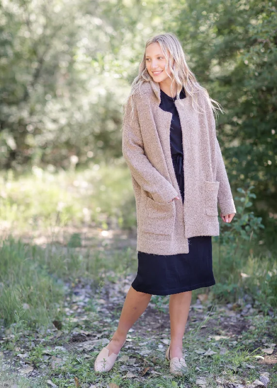 Vita Camel Knit Cardigan Shacket Toggled Drawstring Belted Toggled Drawstring Belted Vita Camel Knit Cardigan Shacket Toggled Drawstring Belted Toggled Drawstring Belted