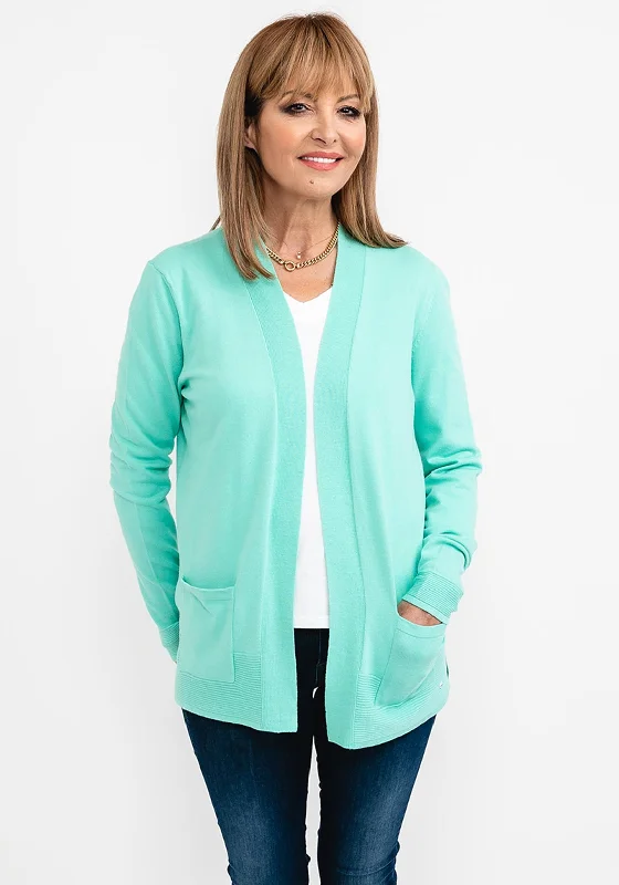 Olsen Fine Knit Open Cardigan, Mint Green Chenille Fabric Brocade Fabric Lace Fabric Chenille Fabric Brocade Fabric Lace Fabric