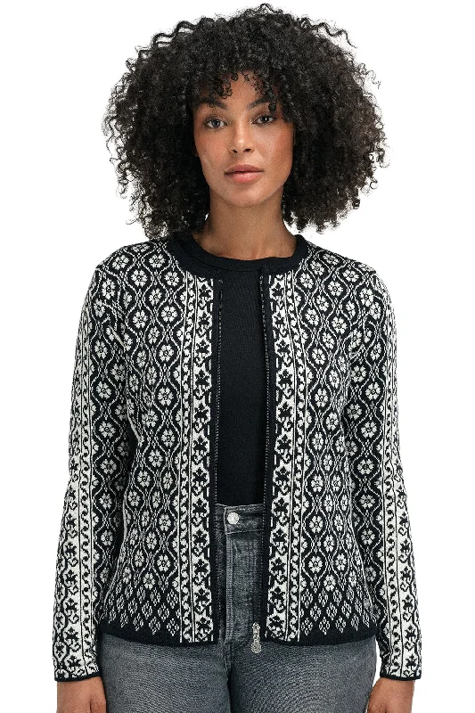 Dale of Norway - Singsaker Feminine Jacket - Black/Off-White Plaid Jacket Tartan Jacket Houndstooth Jacket Plaid Jacket Tartan Jacket Houndstooth Jacket