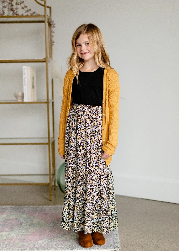 Girls Mustard Ribbed V-Neck Button Front Pocket Long Cardigan - FINAL SALE Polka Dot Checkered Tartan Polka Dot Checkered Tartan Girls Mustard Ribbed V-Neck Button Front Pocket Long Cardigan - FINAL SALE Polka Dot Checkered Tartan Polka Dot Checkered Tartan