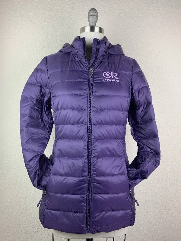 Women's CR Eggplant Down Jacket Fitted Jacket Loose Jacket Oversized Jacket Fitted Jacket Loose Jacket Oversized Jacket