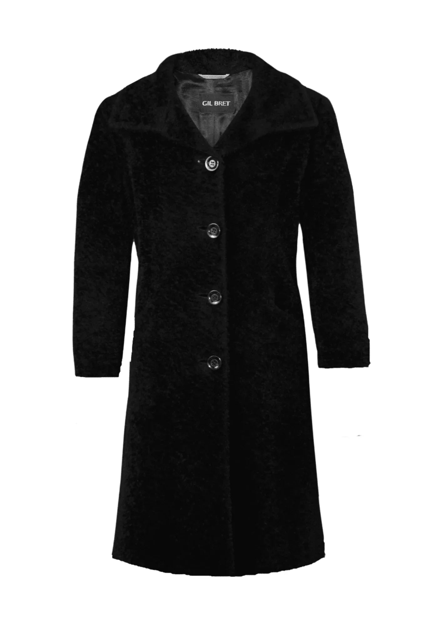 BLACK WOOL COAT Tailored Straight A-Line