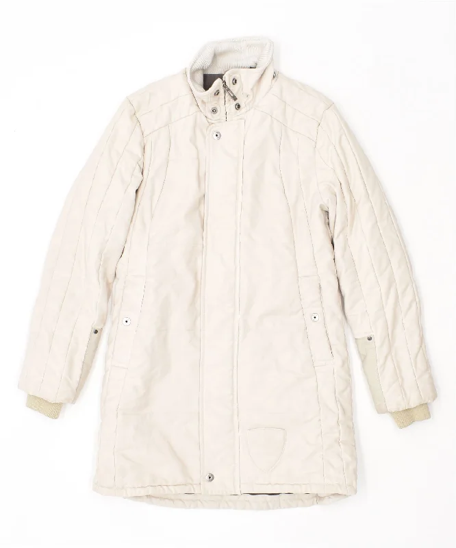 G-STAR Womens Windbreaker Coat UK 10 Small Beige Cotton Pockets Sleeves Lining