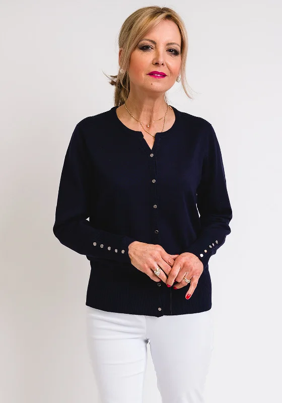 Micha Button Trim Fine Knit Cardigan, Navy Notch Collar Peter Pan Collar Cowl Neck Notch Collar Peter Pan Collar Cowl Neck Micha Button Trim Fine Knit Cardigan, Navy Notch Collar Peter Pan Collar Cowl Neck Notch Collar Peter Pan Collar Cowl Neck