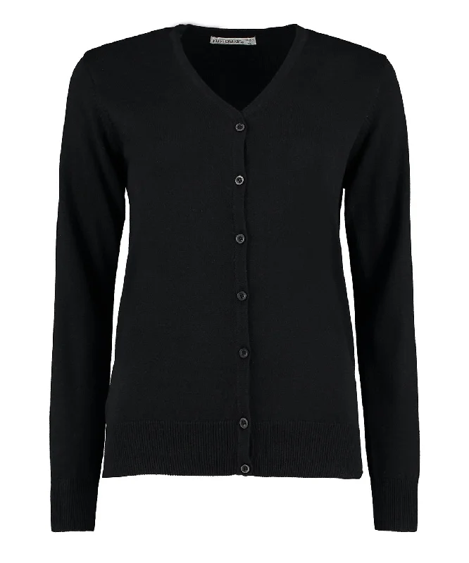 Black - Women's Arundel v-neck cardigan long sleeve (classic fit) Wool Fabric Cashmere Fabric Tweed Fabric Wool Fabric Cashmere Fabric Tweed Fabric