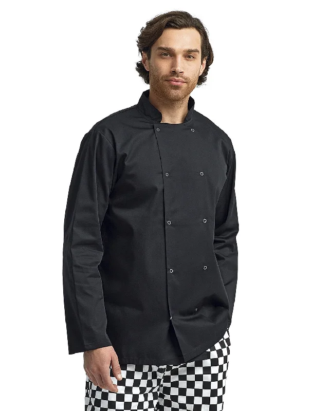 Artisan Collection by Reprime RP665 Unisex Studded Front Long-Sleeve Chef's Coat Trench Raincoat Windbreaker