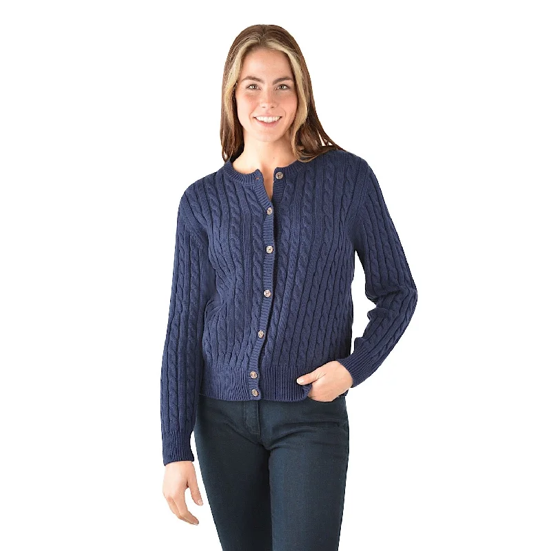 Thomas Cook Womens Cable Knit Cardigan Navy Casual Formal Business Casual Formal Business Thomas Cook Womens Cable Knit Cardigan Navy Casual Formal Business Casual Formal Business
