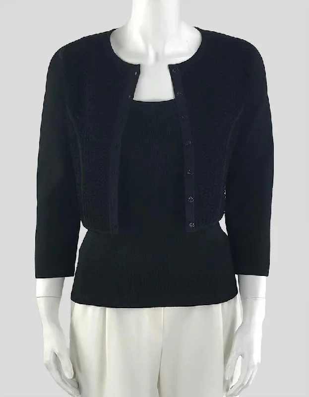 Oscar De La Renta Black Button Front Knit Cardigan Size Medium Neon metallic Matte Neon metallic Matte Oscar De La Renta Black Button Front Knit Cardigan Size Medium Neon metallic Matte Neon metallic Matte