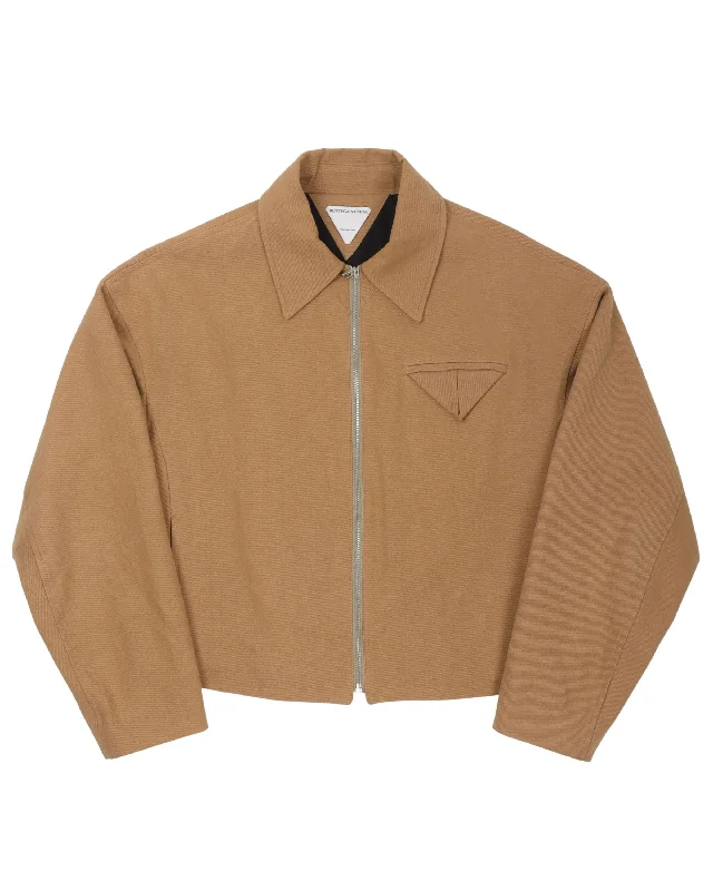 Cropped Work Jacket Stand-Up Collar Roll-Neck Collar Turtle Neck Stand-Up Collar Roll-Neck Collar Turtle Neck