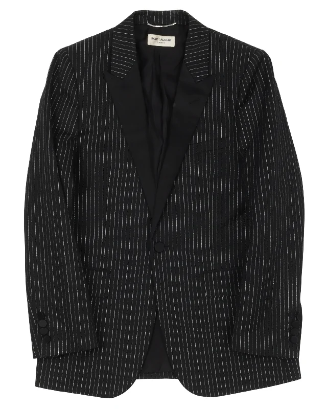 Pinstripe Blazer Jacket Tailored Jacket Straight Jacket A-Line Jacket Tailored Jacket Straight Jacket A-Line Jacket