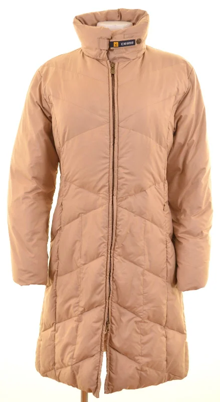 CIESSE Womens Padded Coat IT 44 Medium Brown Polyester Front Pockets Side Pockets Patch Pockets